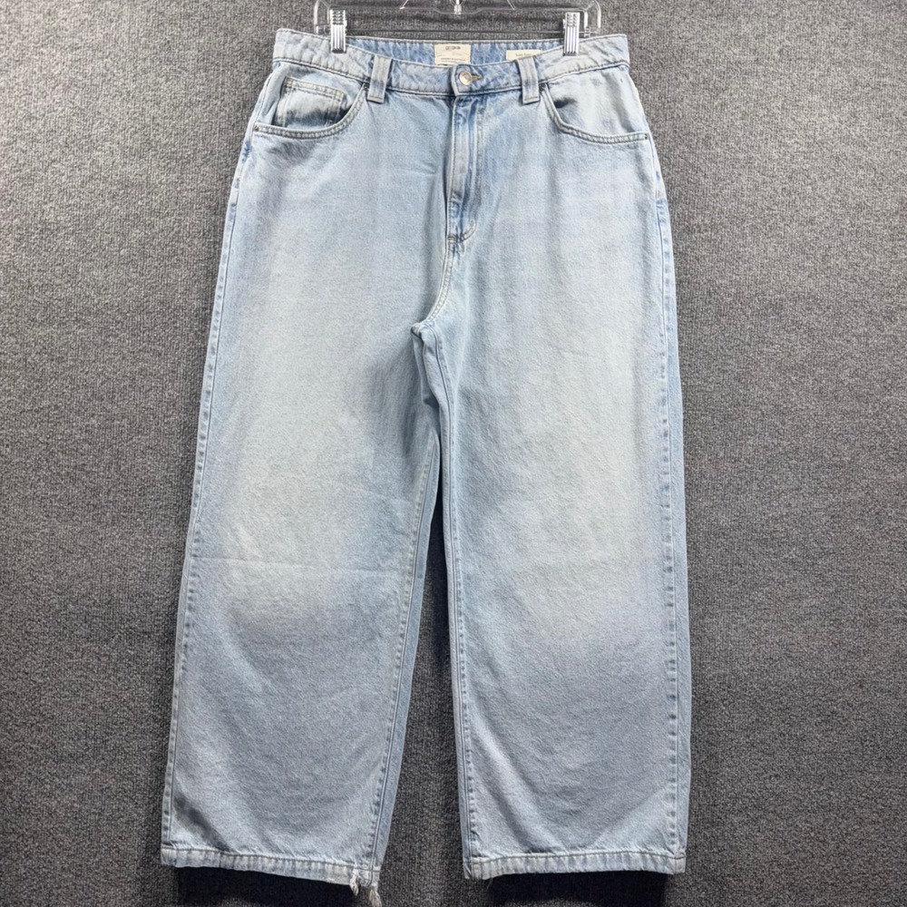 Cotton On Jeans Womens 32 Low Super Baggy Jeans Wide Leg‎ Light Wash Distressed